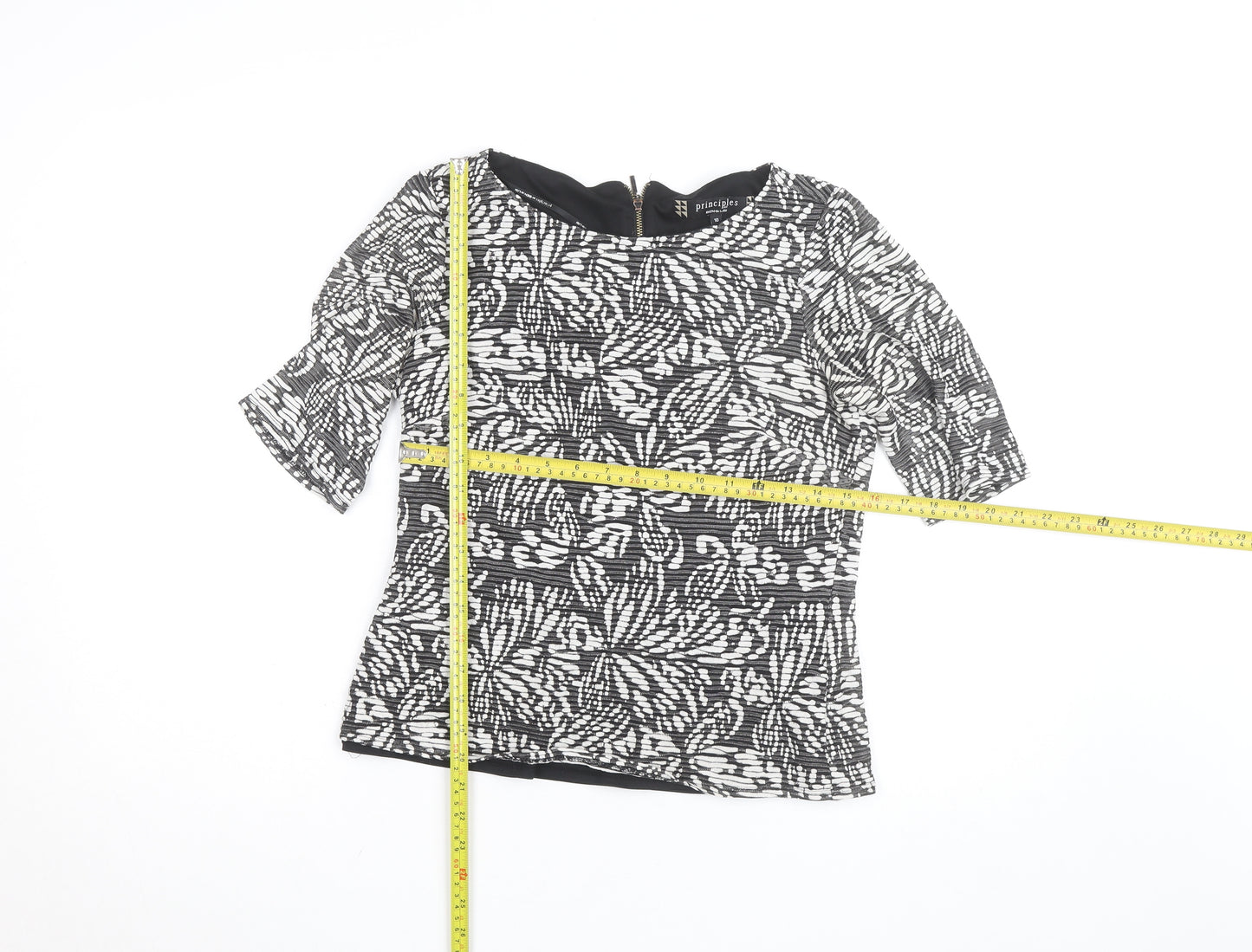 Principles by Ben de Lisi Women’s Black Floral Tunic Blouse Size 10