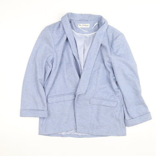 Miss Selfridge Women Blue UK 16 Classic Open Front Blazer Jacket