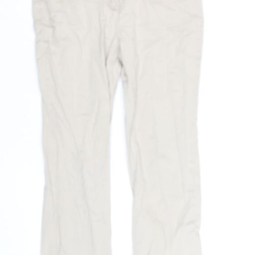 Dash Women's Beige Chino Trousers Size 10 Regular Straight Leg