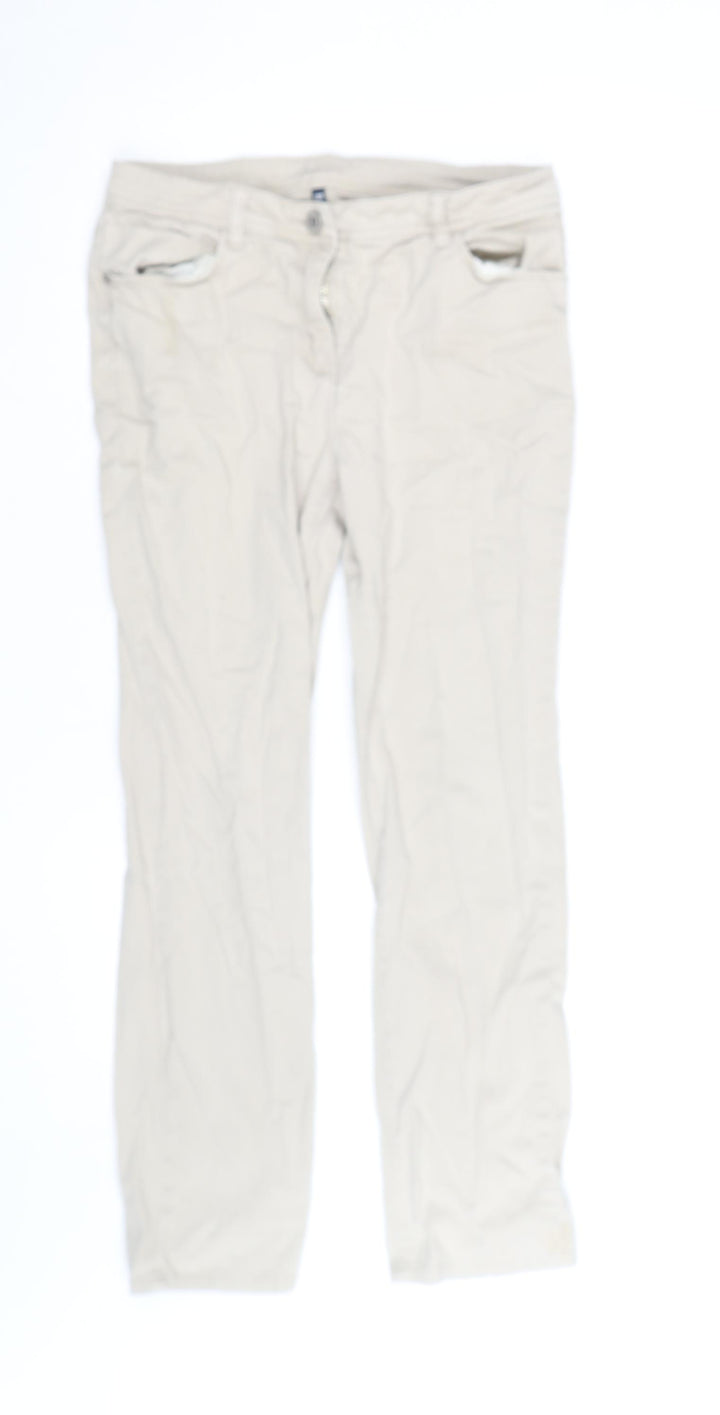 Dash Women's Beige Chino Trousers Size 10 Regular Straight Leg