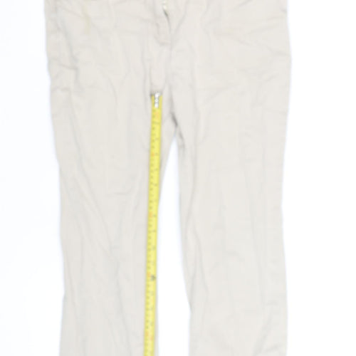 Dash Women's Beige Chino Trousers Size 10 Regular Straight Leg