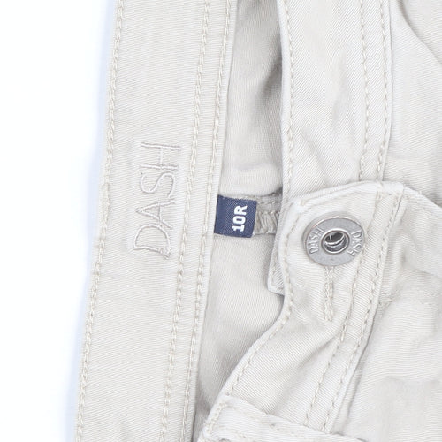 Dash Women's Beige Chino Trousers Size 10 Regular Straight Leg
