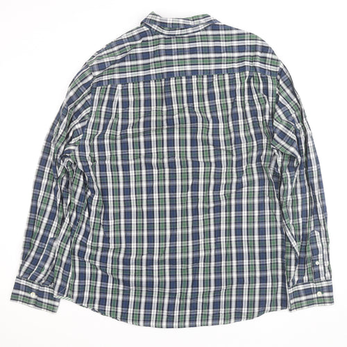 Maine New England Men's Blue Check Cotton Button-Up Shirt Size L