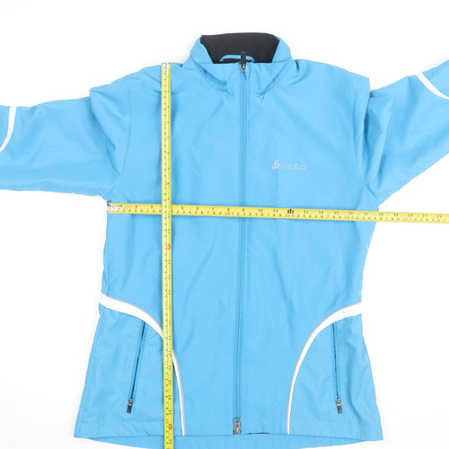Odlo Women's Blue Windbreaker Jacket Size 12 Lightweight Cycling Outdoor