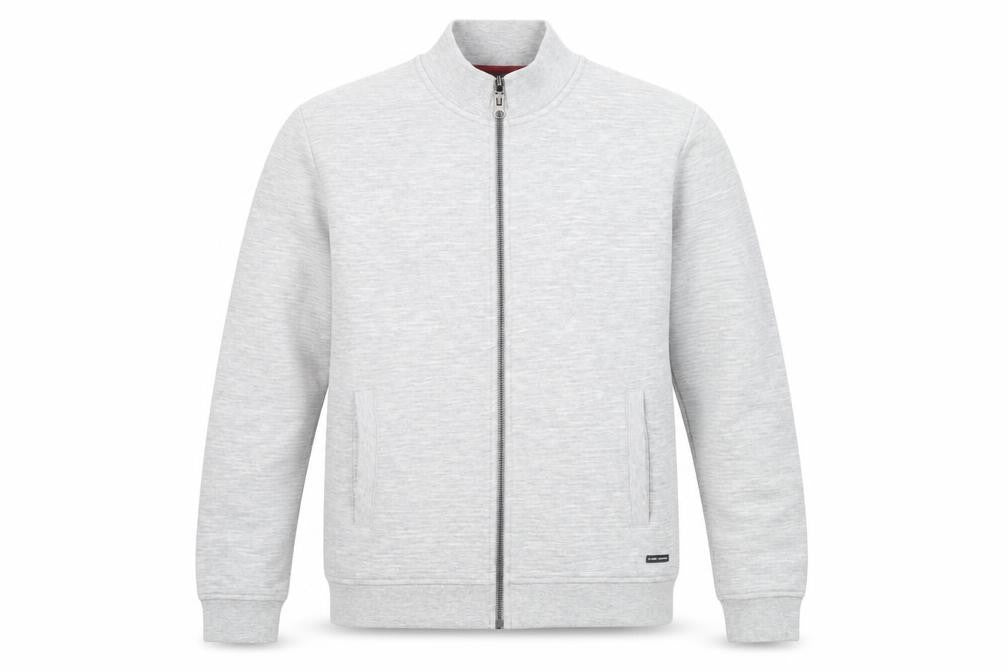 Front view of Guide London Men's Grey Full Zip Sweatshirt Jacket M