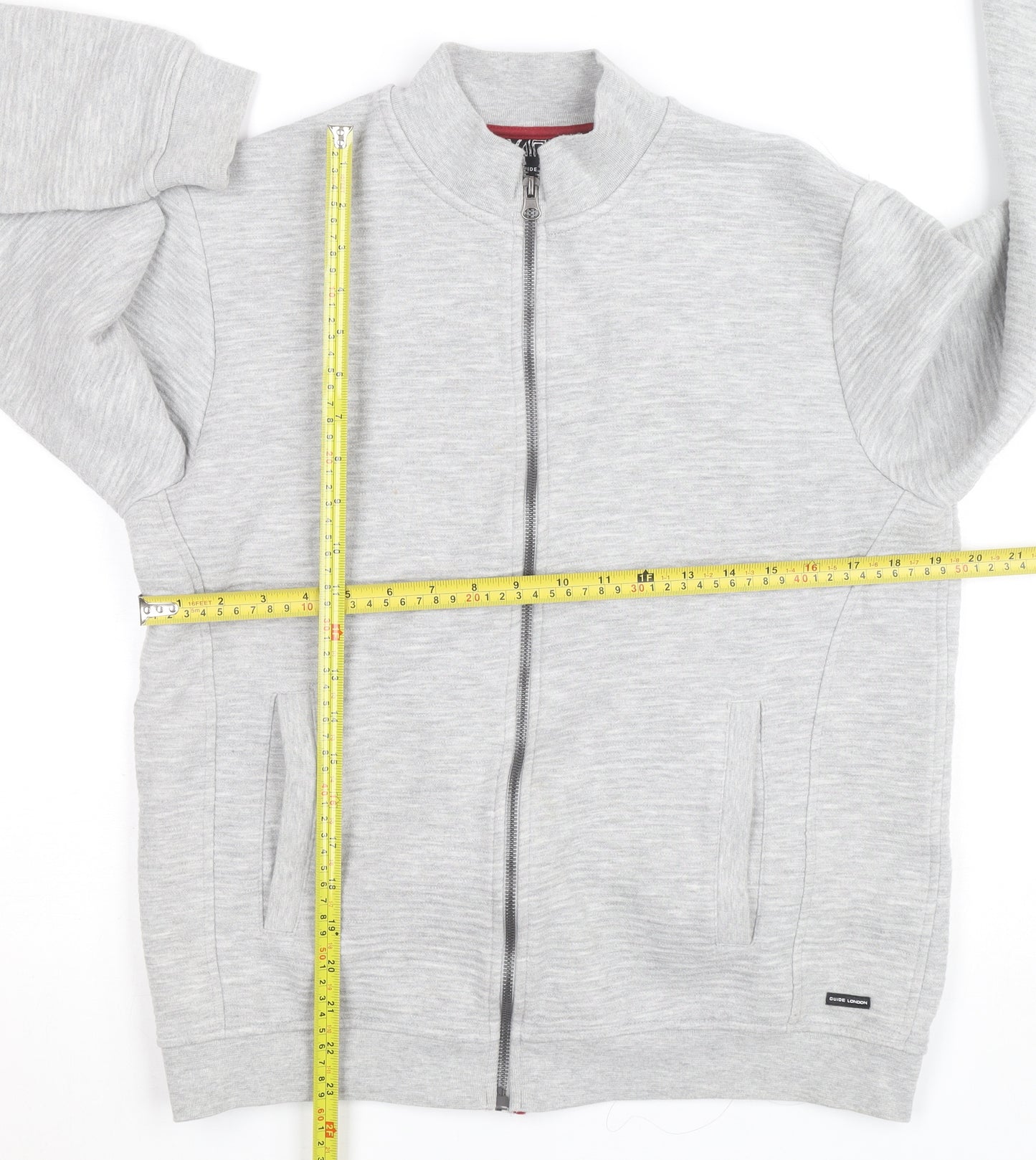 Guide London Men's Grey Full Zip Sweatshirt Jacket M