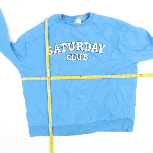 Lavida Women Blue Pullover Sweatshirt Large Crew Neck Casual