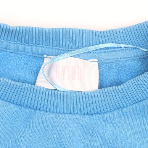 Lavida Women Blue Pullover Sweatshirt Large Crew Neck Casual