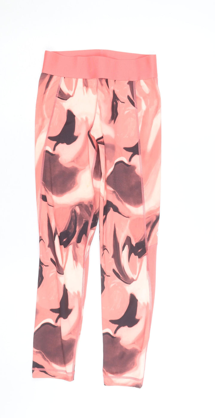 Adidas Womens Pink Cropped Aeroready Leggings Size 12