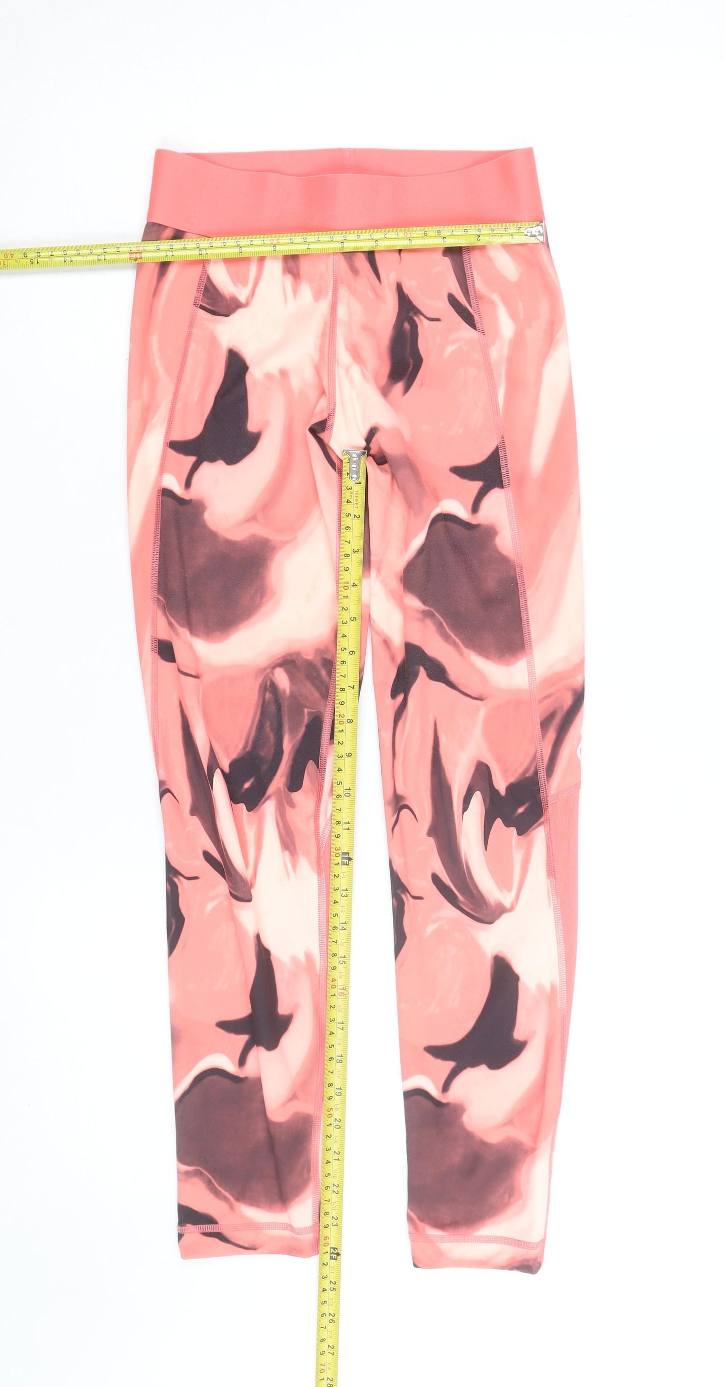 Adidas Womens Pink Cropped Aeroready Leggings Size 12