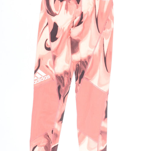 Adidas Womens Pink Cropped Aeroready Leggings Size 12