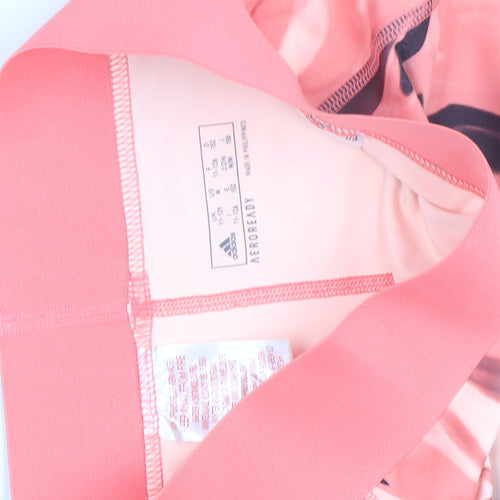 Adidas Womens Pink Cropped Aeroready Leggings Size 12