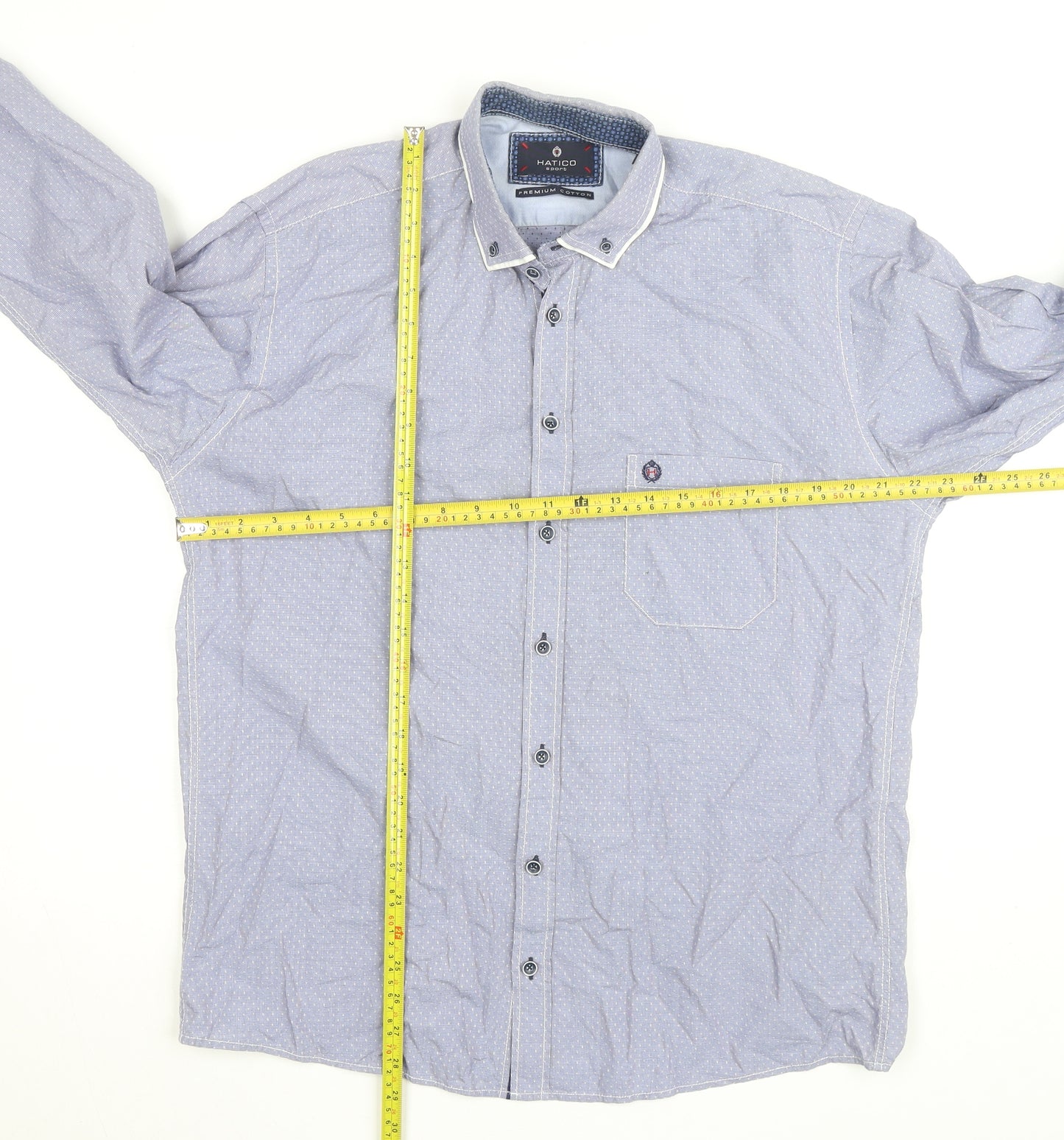 Hatico Men Blue Cotton Long Sleeve Regular Fit Button-Up Shirt 41