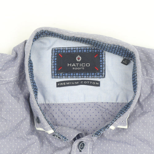 Hatico Men Blue Cotton Long Sleeve Regular Fit Button-Up Shirt 41