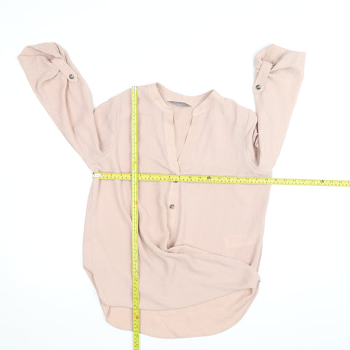 Principles Women Beige Tunic Blouse Size 10 Viscose Long Sleeve
