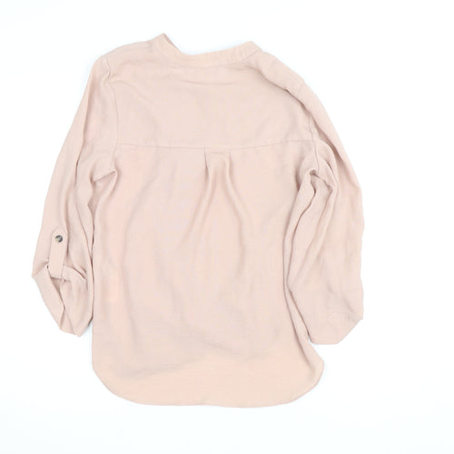 Principles Women Beige Tunic Blouse Size 10 Viscose Long Sleeve
