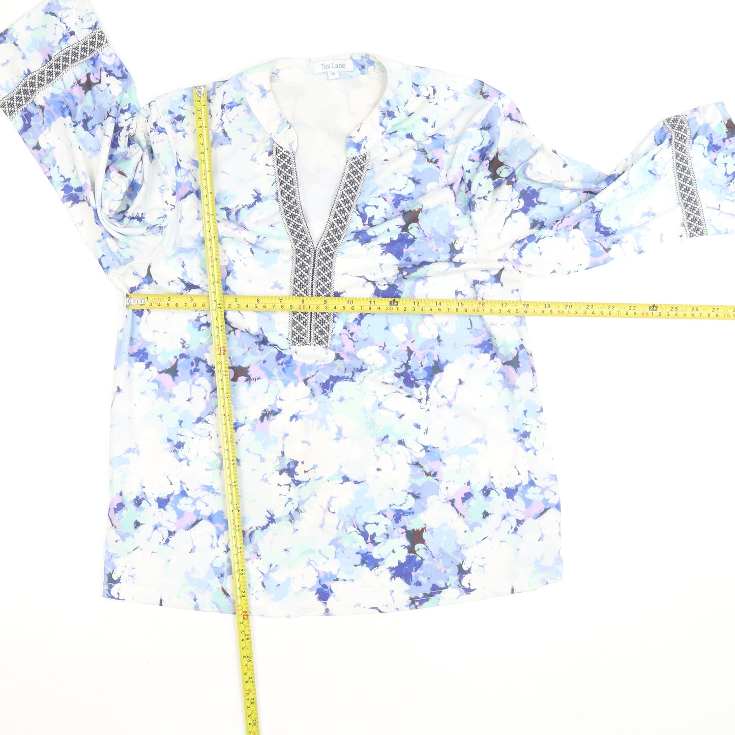 Tea Lane Women's Multicoloured Floral Tunic Blouse M