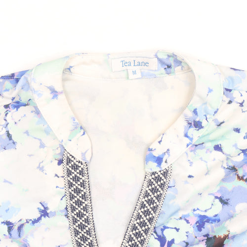 Tea Lane Women's Multicoloured Floral Tunic Blouse M