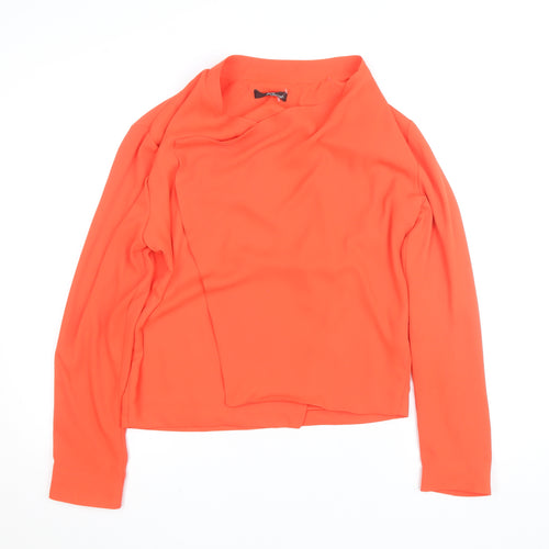 Jacques Vert Women’s Orange Long Sleeve Cowl Neck Blouse Size 12
