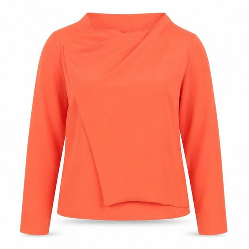 Jacques Vert Women’s Orange Long Sleeve Cowl Neck Blouse Size 12