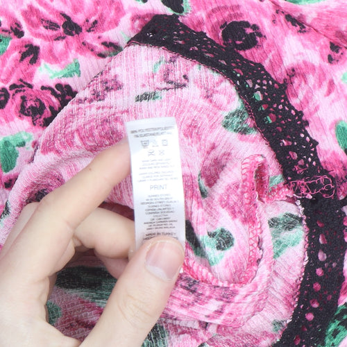 Savida Women's Pink Floral Midi Fit & Flare Dress Size 10