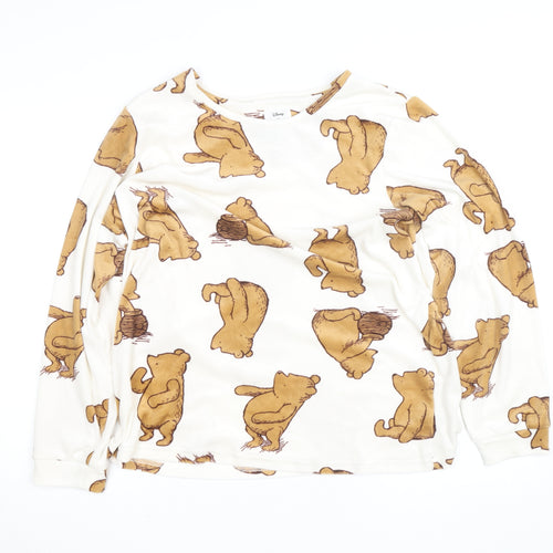 Disney Women Ivory Winnie the Pooh Long Sleeve Nightshirt UK 14-16