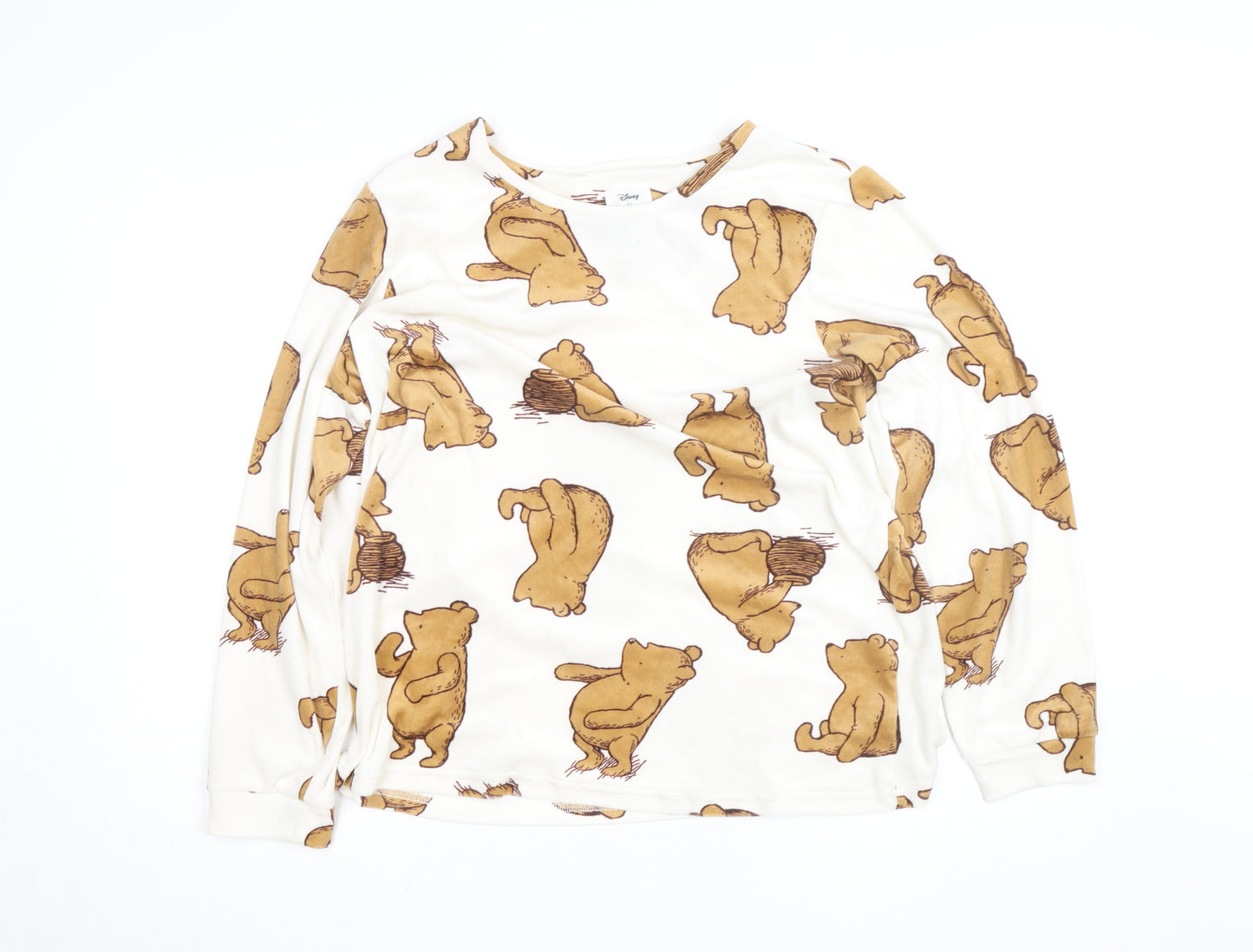 Disney Women Ivory Winnie the Pooh Long Sleeve Nightshirt UK 14-16