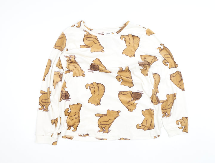 Disney Women Ivory Winnie the Pooh Long Sleeve Nightshirt UK 14-16