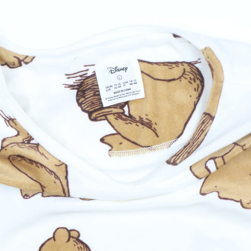 Disney Women Ivory Winnie the Pooh Long Sleeve Nightshirt UK 14-16