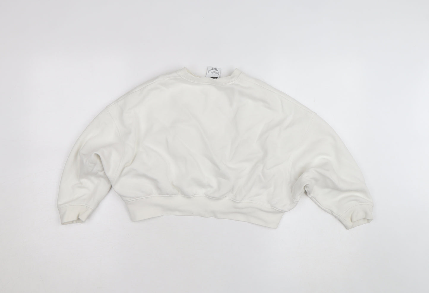 Nike Women’s White Crew Neck Pullover Sweatshirt Size 12 with Logo Print