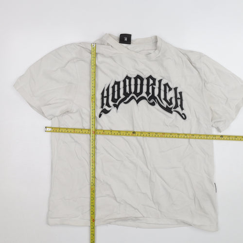 Hoodrich Men's White Graphic Logo T-Shirt Size L