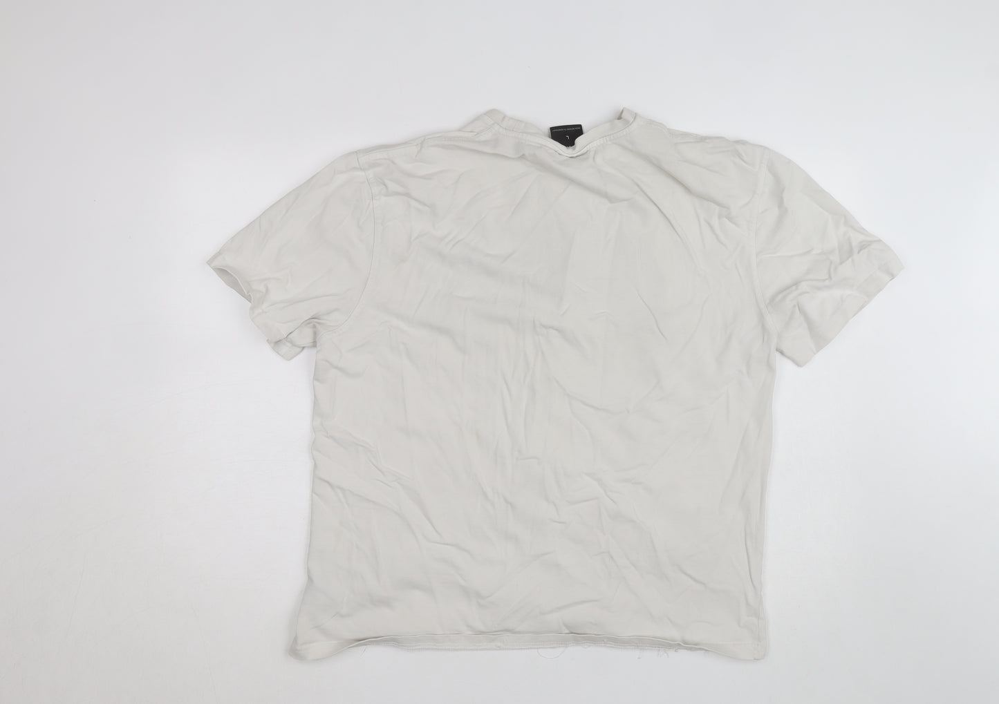 Hoodrich Men's White Graphic Logo T-Shirt Size L