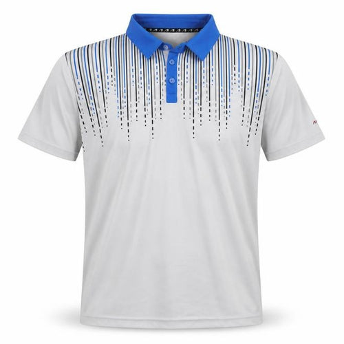 Benross Men's Grey Blue Golf Polo Shirt Size L Quick Dry Activewear
