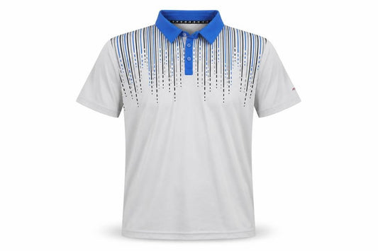 Benross Men's Grey Blue Golf Polo Shirt Size L Quick Dry Activewear