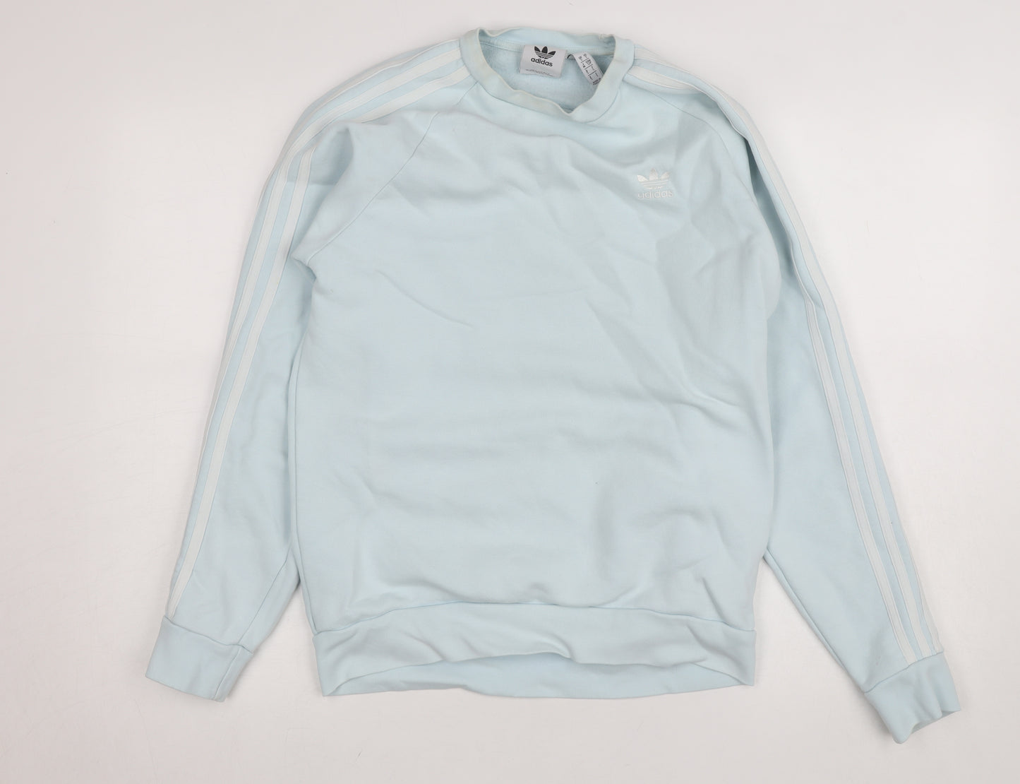 Adidas Women’s Light Blue Sweatshirt Small Crew Neck Pullover Cotton Blend