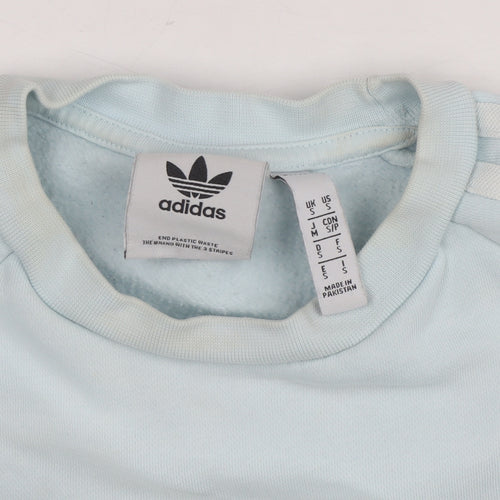 Adidas Women’s Light Blue Sweatshirt Small Crew Neck Pullover Cotton Blend