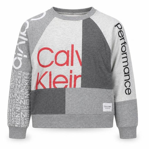 Calvin Klein Performance Women's Grey Colourblock Logo Sweatshirt Size M