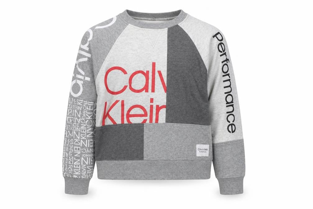Calvin Klein Performance Women's Grey Colourblock Logo Sweatshirt Size M