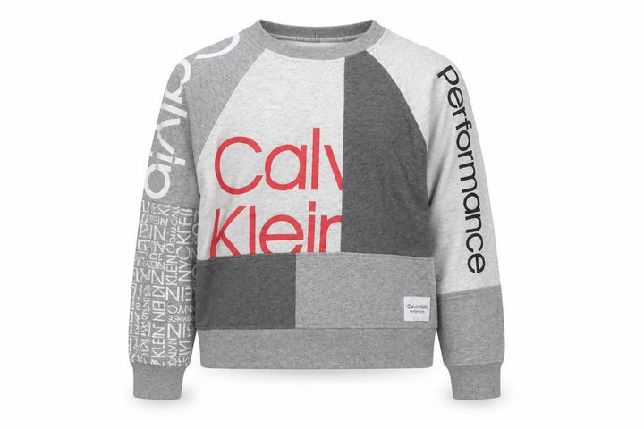 Calvin Klein Performance Women's Grey Colourblock Logo Sweatshirt Size M