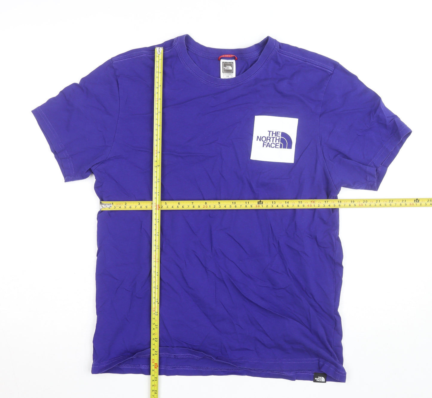 The North Face Men's Purple Cotton Crew Neck T-Shirt Size L