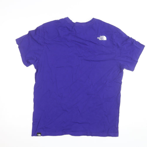 The North Face Men's Purple Cotton Crew Neck T-Shirt Size L