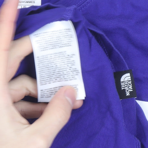 The North Face Men's Purple Cotton Crew Neck T-Shirt Size L