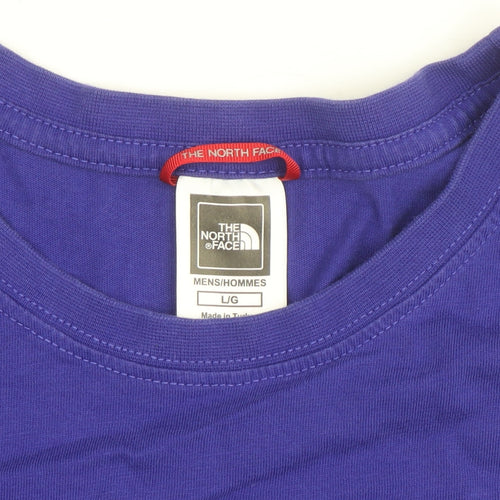 The North Face Men's Purple Cotton Crew Neck T-Shirt Size L