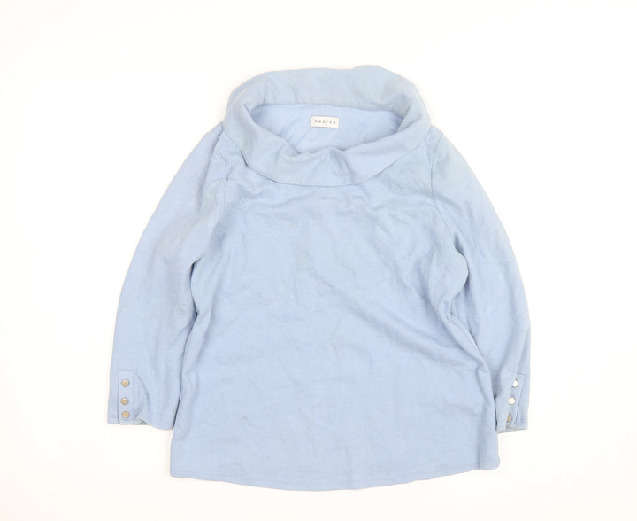 Eastex Women’s Blue Cowl Neck Cotton Jumper Size 10