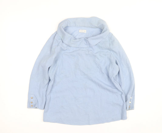 Eastex Women’s Blue Cowl Neck Cotton Jumper Size 10