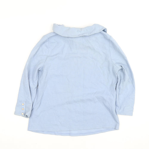 Eastex Women’s Blue Cowl Neck Cotton Jumper Size 10