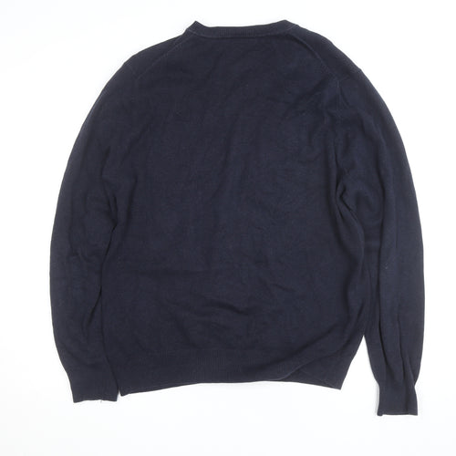 McGregor Men’s Blue V-Neck Cotton Blend Pullover Jumper L