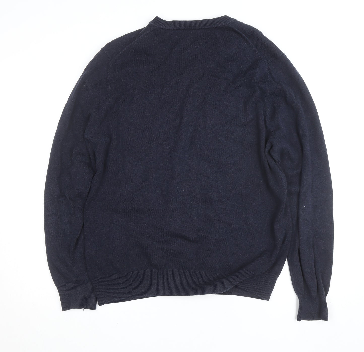 McGregor Men’s Blue V-Neck Cotton Blend Pullover Jumper L