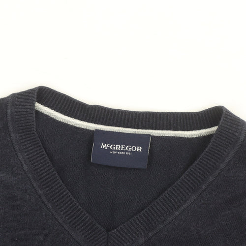 McGregor Men’s Blue V-Neck Cotton Blend Pullover Jumper L