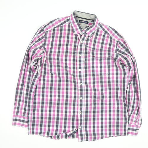 Casa Moda Men's Multicoloured Check Cotton Long Sleeve Shirt Size 16